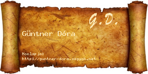 Güntner Dóra névjegykártya